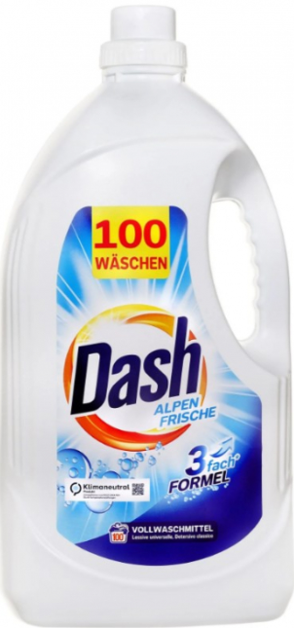 Dash Vloeibaar Wasmiddel Alpenfrische 100 Wasbeur 5L  Doos van 2 stuks  Stuksprijs: € 12,89
