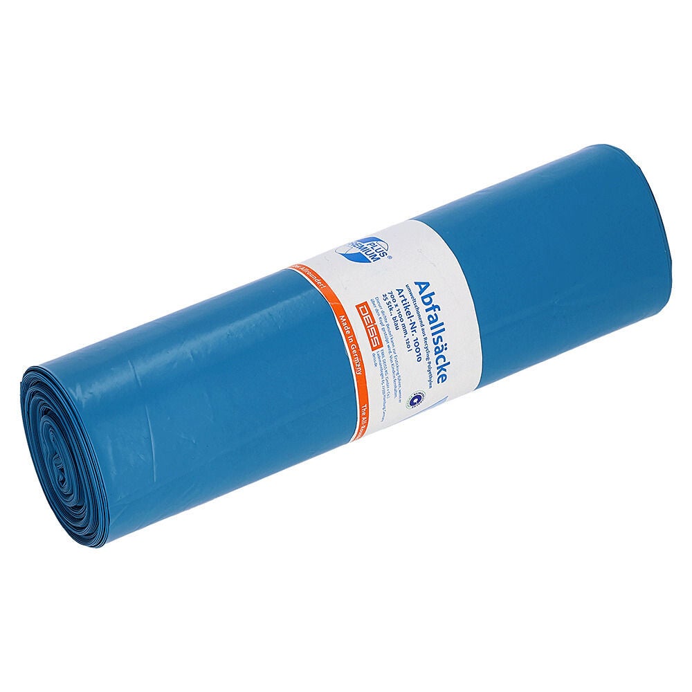 DEISS Blauw Afvalzakken 70x110cm - 120L. 25 stuks/rol.. Doos van 10 stuks
