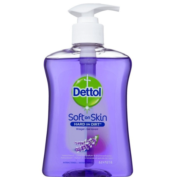 Dettol Soft on Skin Verzachtende Wasgel Lavendel 250ml.  Doos van 6 stuks  Stuksprijs: € 1,38