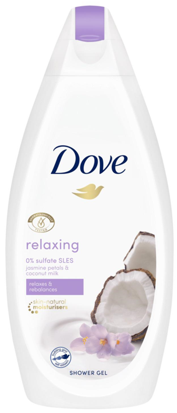 Dove Douchegel Coconut Milk & Jasmijn. Doos van 6 stuks