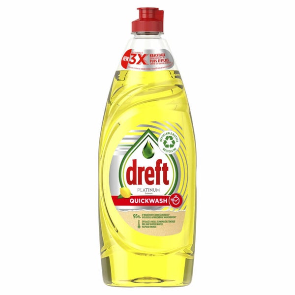 Dreft Platinum Afwasmiddel Quickwash Citroen 625ml. Doos van 16 stuks