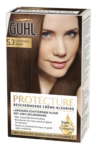 Guhl Beschermende Crème-kleuring 5.3 - Lichtgoudbruin. Doos van 3 stuks