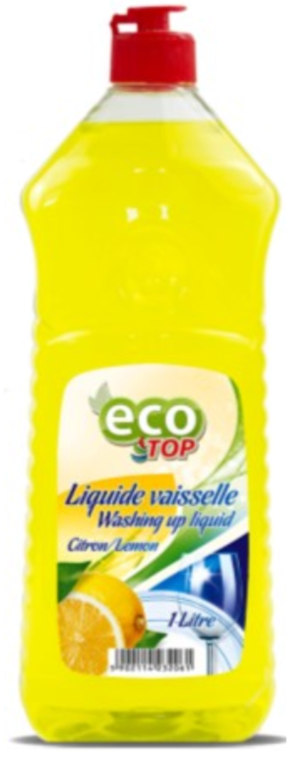 Eco Top – Afwasmiddel Citroen 1L, Doos van 12 stuks, Stuksprijs: €1,60