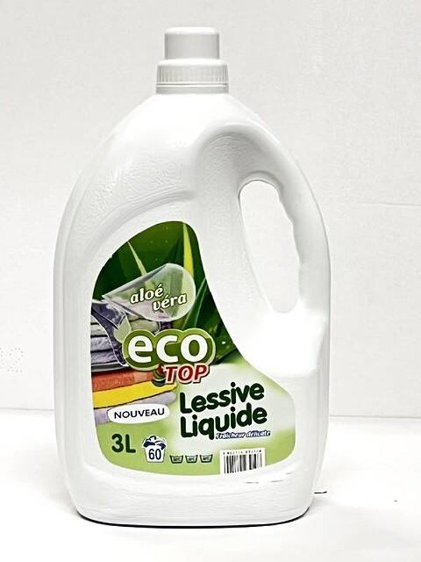 Eco Top Vloeibaar Wasmiddel Aloë Vera – 3L (60 Wasbeurten) Stuksprijs: €4,00