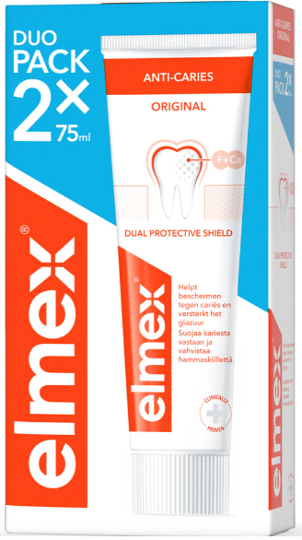 Elmex Tandpasta Anti-Cariës Duopack - 2x 75 ml, Doos van 6 stuks, Stuksprijs: € 5,70