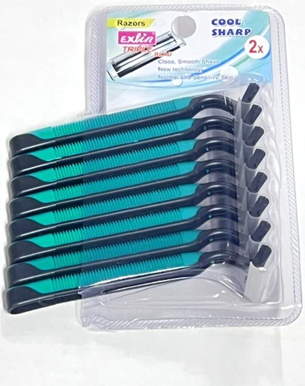 Exlin Cool Sharp Men Scheermesjes – 2 Mesjes – 8 Stuks  Doos van 6 stuks  Stuksprijs: €1,45
