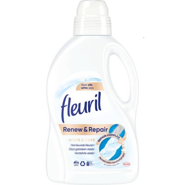 Fleuril Renew & Repair White & Fiber Puur Wit vloeibaar wasmiddel  Doos van 3 stuks  Stuksprijs: € 4,00