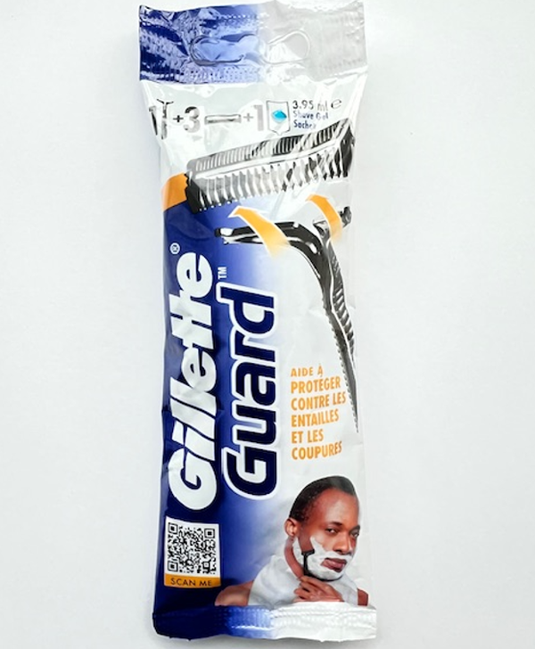 Gillette Guard Houder + 3 Scheermesje & scheergel 3,95 ml. Doos van 24 stuks