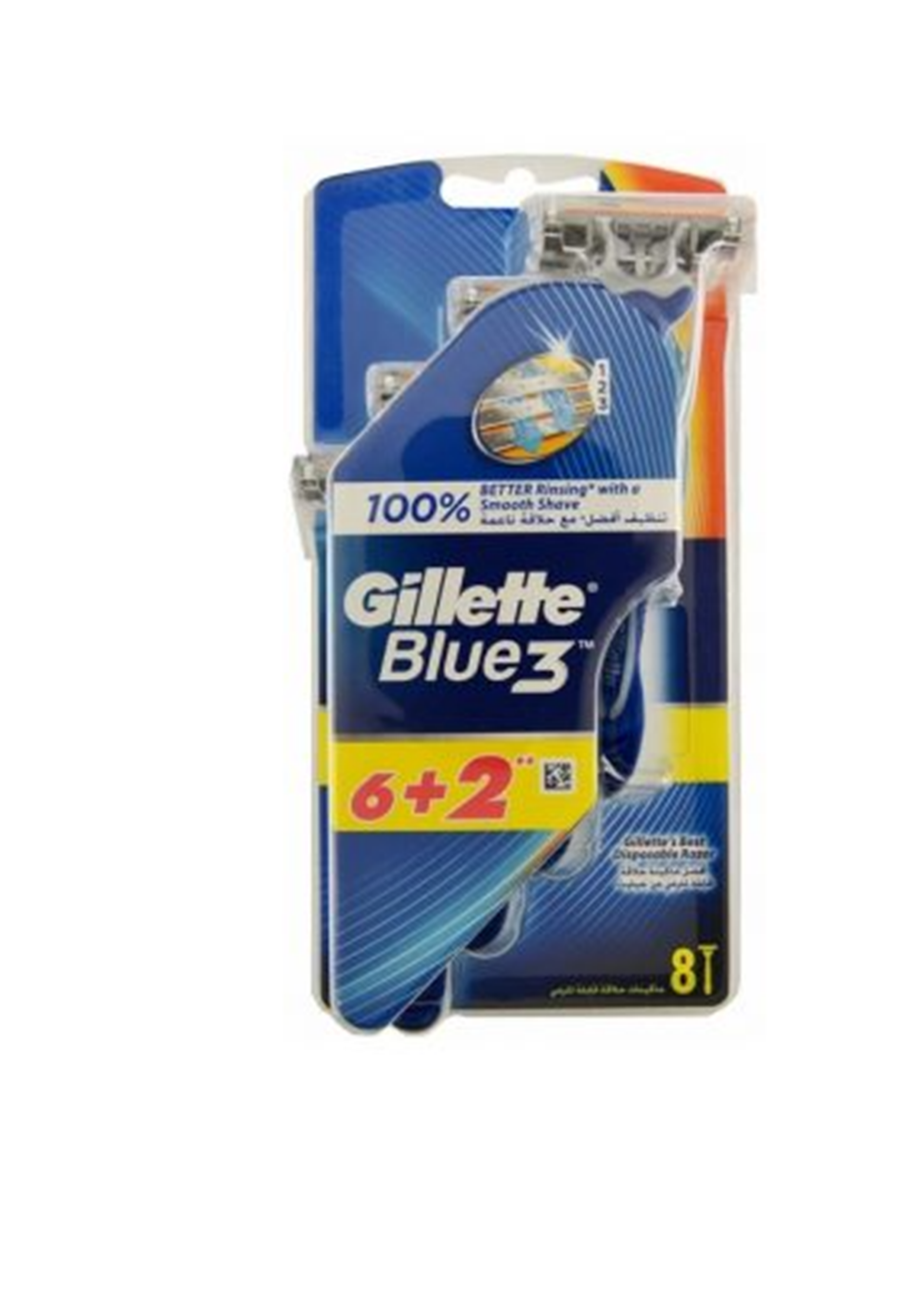 Gillette - Blue 3  -  6+2. Gillette Wegwerpmesjes Men – Blue3 -  8 st. Stuksprijs: €3,98