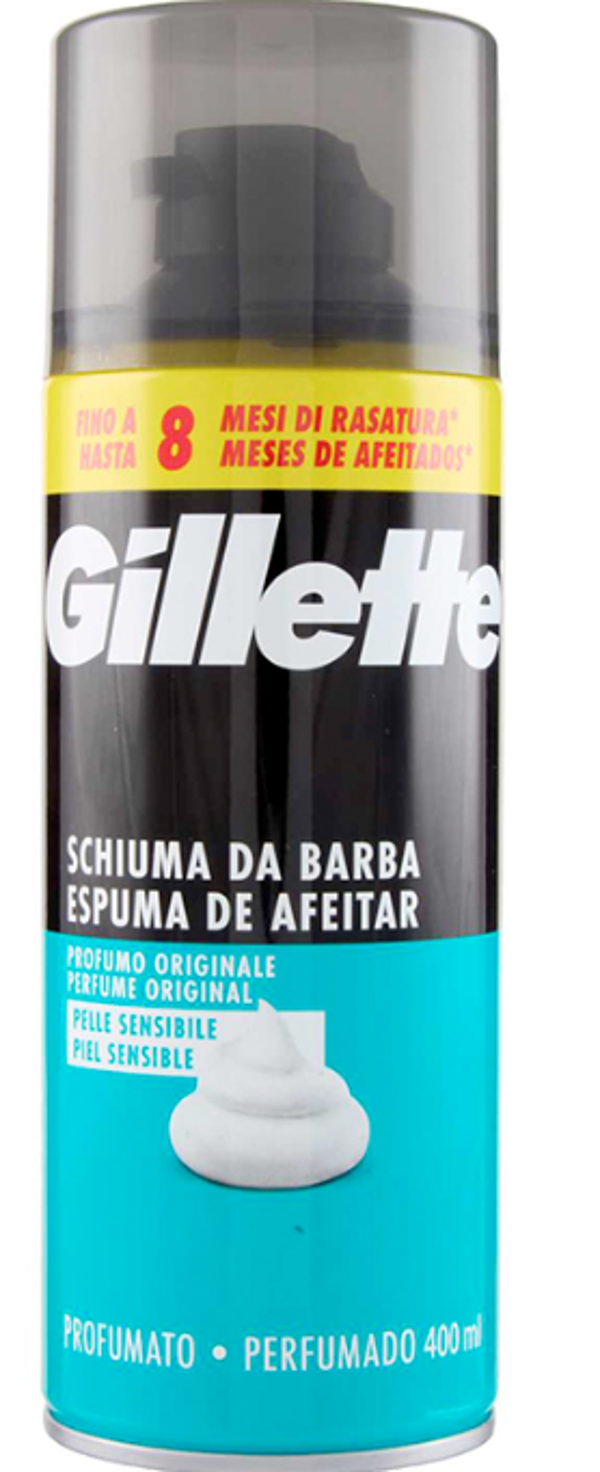 Gillette Sensitive Scheerschuim Original – 400 ml, Doos van 6 stuks, Stuksprijs:€2,78