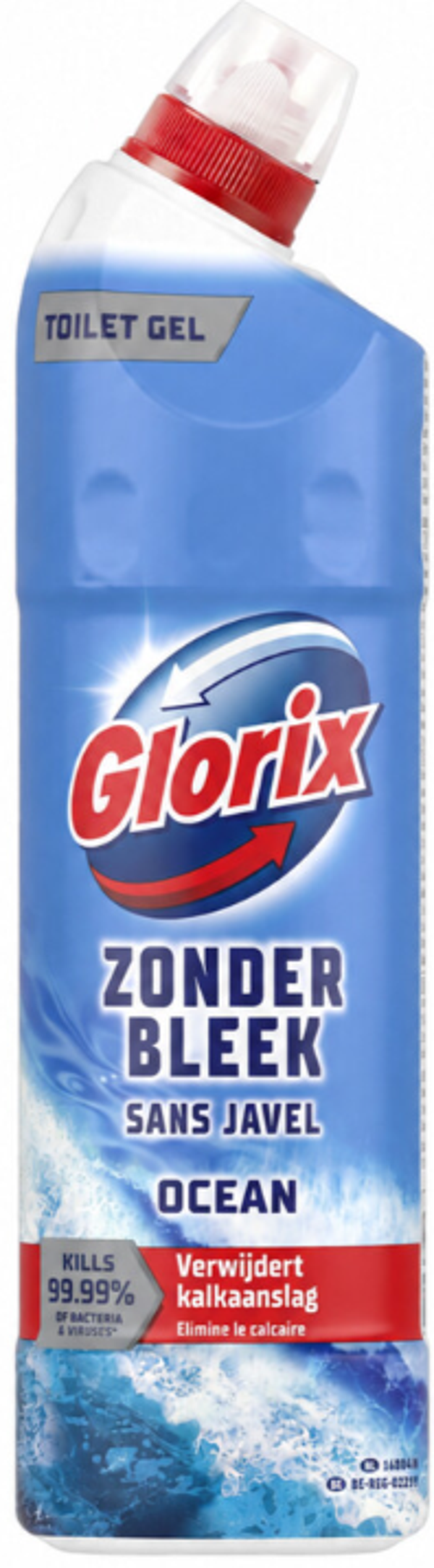 Glorix Toiletreiniger Ocean Zonder Bleek 750 ml, Doos van 6 stuks, Stuksprijs: €1,39