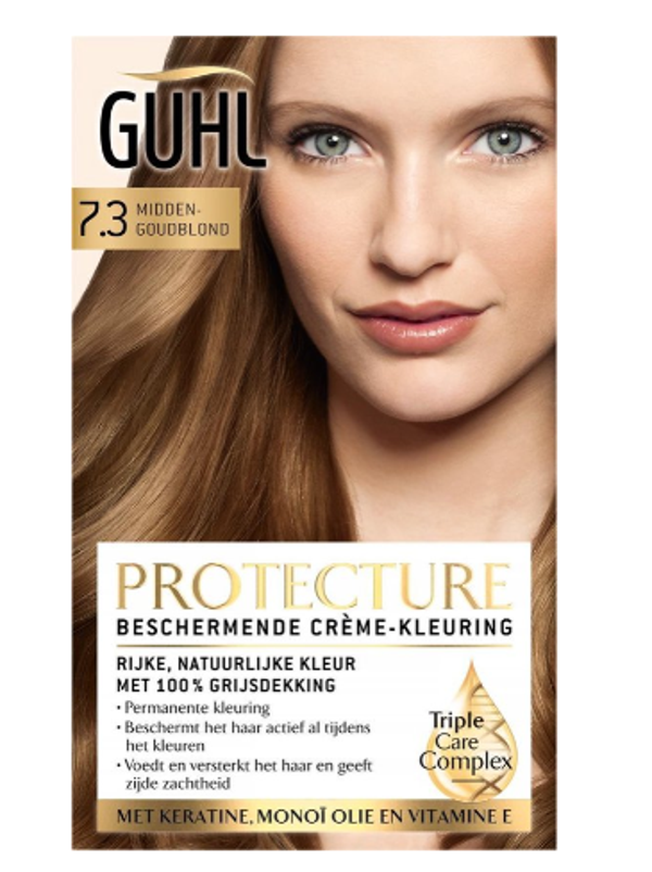 Guhl Beschermende Crème-kleuring 7.3 Midden Goudblond. Doos van 3 stuks