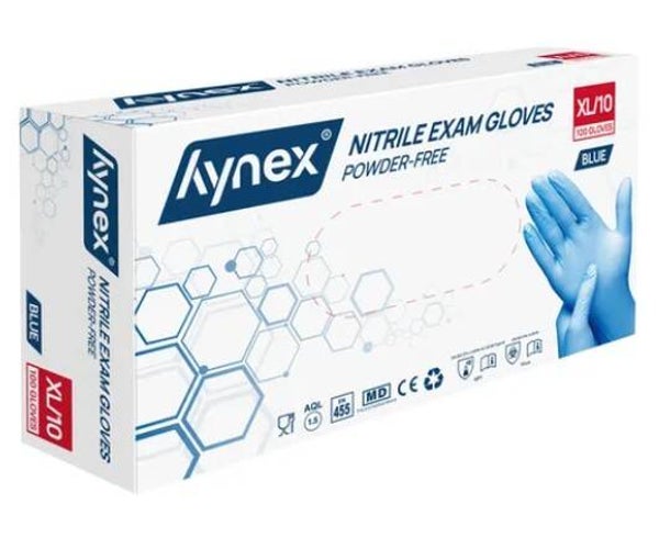 Hynex nitril handschoenen maat XL blauw doos van 100 s. Hynex nitril handschoenen maat XL blauw doos van 100 s. Doos van 10 stuks. Stuksprijs: €2,99