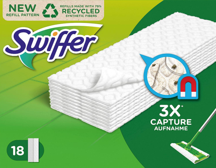 Swiffer Vloerreiniger Droge Doekjes Navullingen 18 stuks. Doos van 12 stuks