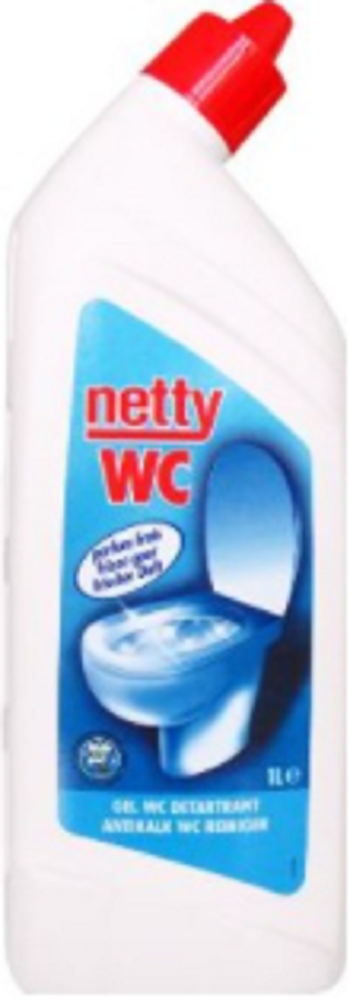 NETTY ANTIKALK WC REINIGER 1L. Doos van 8 stuks