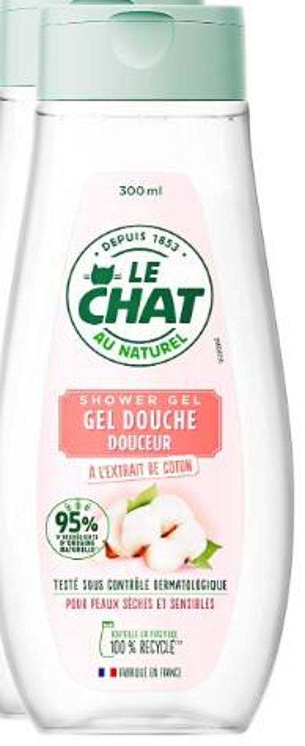 Le Chat Douchegel Extract van Katoen 300 ml.  Stuksprijs: €1,00