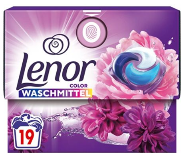 Lenor All-in-1 Color Pods Bloemendroom – 19 Wasbeurten. Stuksprijs: €5,35