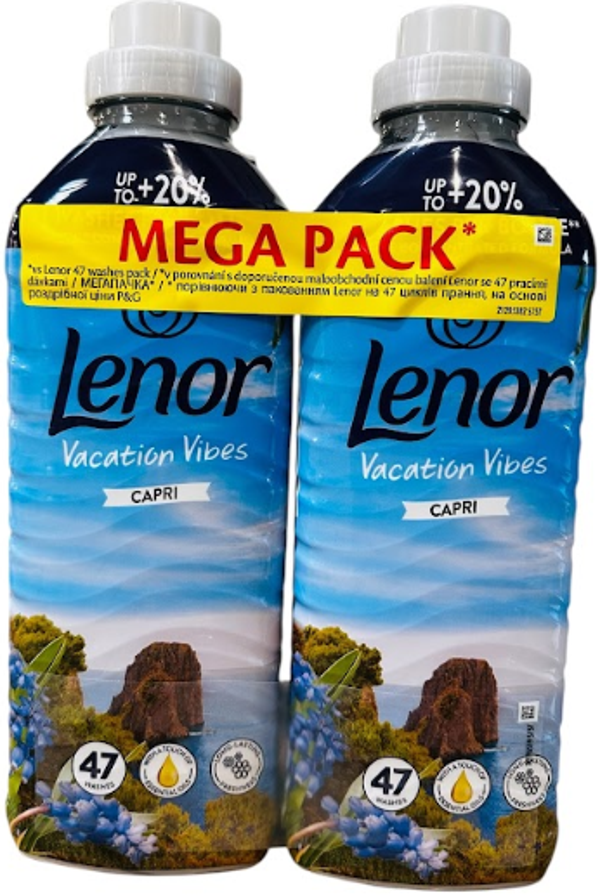 Lenor Vacation Vibes Capri – 2×987 ml. Doos van 6 stuks  Stuksprijs: €5,35
