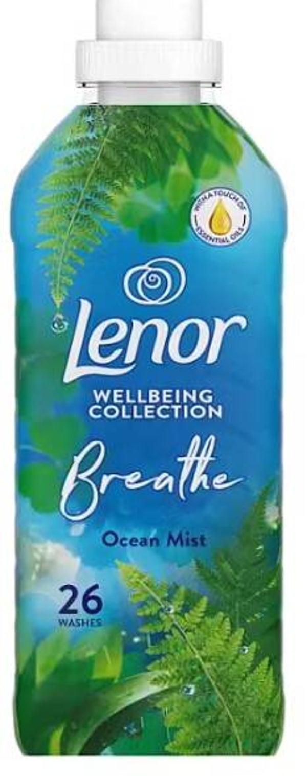 Lenor Wasverzachter Ocean Mist 26 Wasbeurten. Doos van 12 stuks. 858ml. Stuksprijs: €2,09