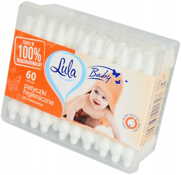 LULA Wattenstaafjes Speciaal Voor Baby´s 60 Stuks. Doos van 32 stuks. Stuksprijs: € 0,78