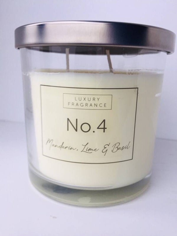 Luxury Fragrance Geurkaars Mandarin, Lime en Basil. Doos van 6 stuks