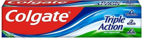 Colgate Triple Action met Original Mint 75 ml. Doos van 12 stuks