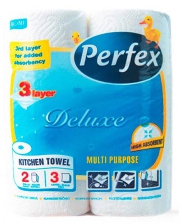 Perfex Keukenrol Deluxe Multi Purpose 2 rollen 3 laags. Doos van 24 stuks