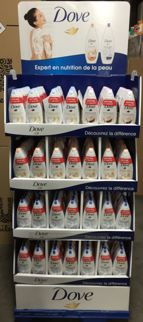 Dove Shower gel  4 Sorten Mix display 252stuks.