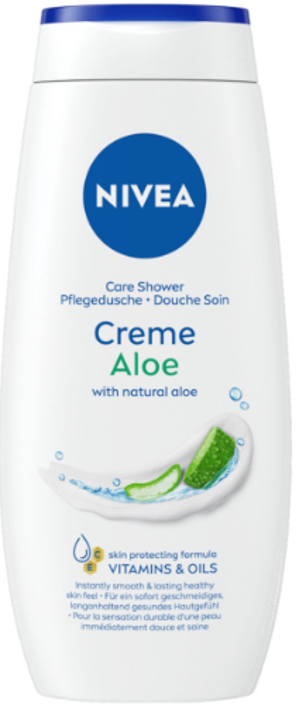 Nivea Aloe Vera Douchecrème 250 ml, Doos van 6 stuks, Stuksprijs: €1,55