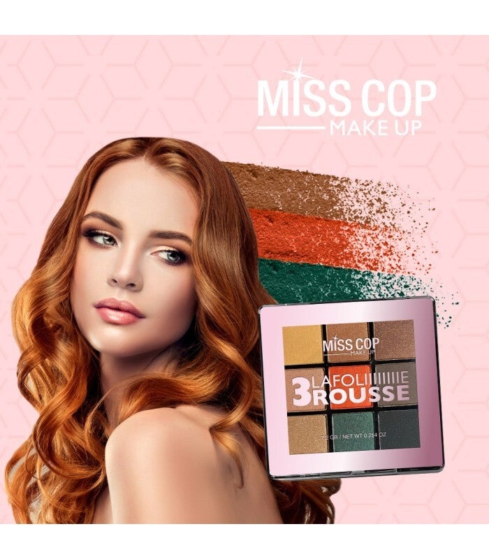 Miss Cop VEGAN Oogschaduw KLEURENPALET N° 03 ROUSSE. Doos van 12 stuks