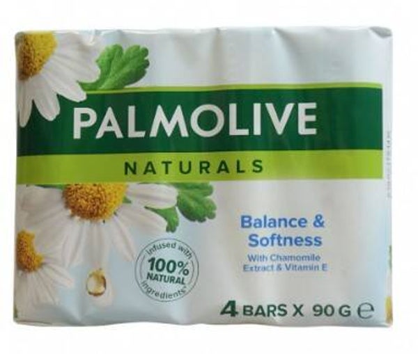 Palmolive Zeep Naturals Camomile. 4 x 90 gr  Doos van 6 stuks  Stuksprijs: €1,60
