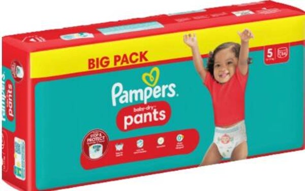 Pampers Baby-Dry Pants Maat 5 (12–17 kg) – 54 Luiers, Stuksprijs: €13,23