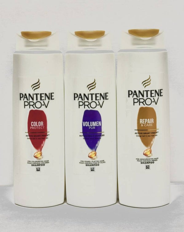 PANTENE PRO-V mix doos van 3 verschillen Shampoo 300 ml. Stuksprijs: €2,50