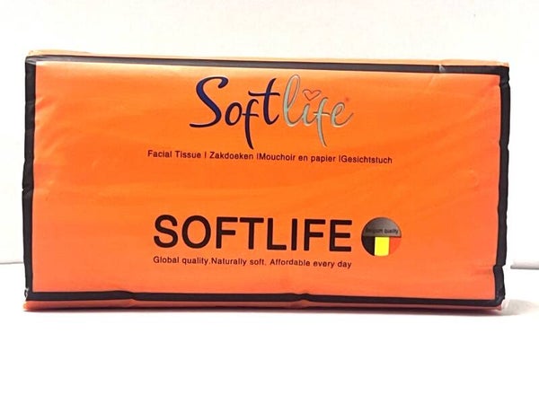 Papieren zakdoekjes Softlife Facial Tissue – 200 vel 2-laags. Stuksprijs: € 0,62