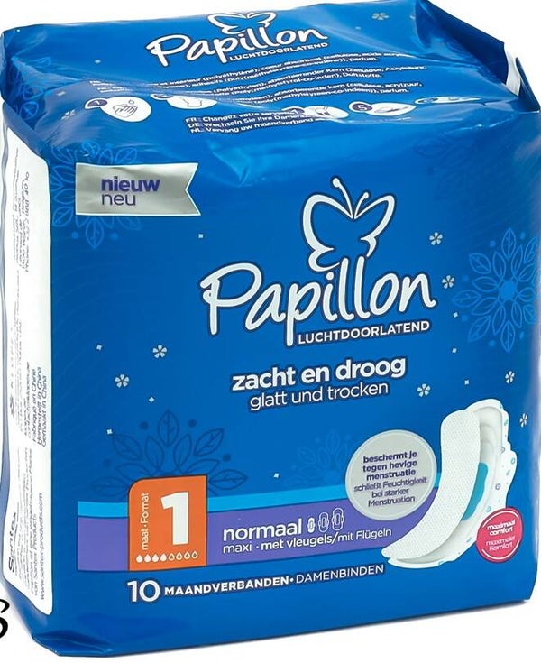 Papillon maandverband 10st normaal maxi vleugeltjes maat 1 - Stuksprijs: € 1,27