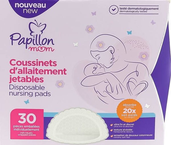 Papillon Wegwerpbare Borstcompressen 30st ultra dun. Stuksprijs: €1,73