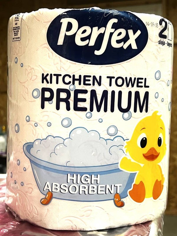 Perfex Premium keukenrol High Absorbent 610g. Doos van 8 stuks, Stuksprijs:€ 2,30