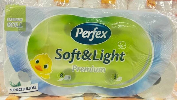 Perfex Soft & Light – 8 Rollen, 3-Laags - Stuksprijs: €2.50 - 665 grams