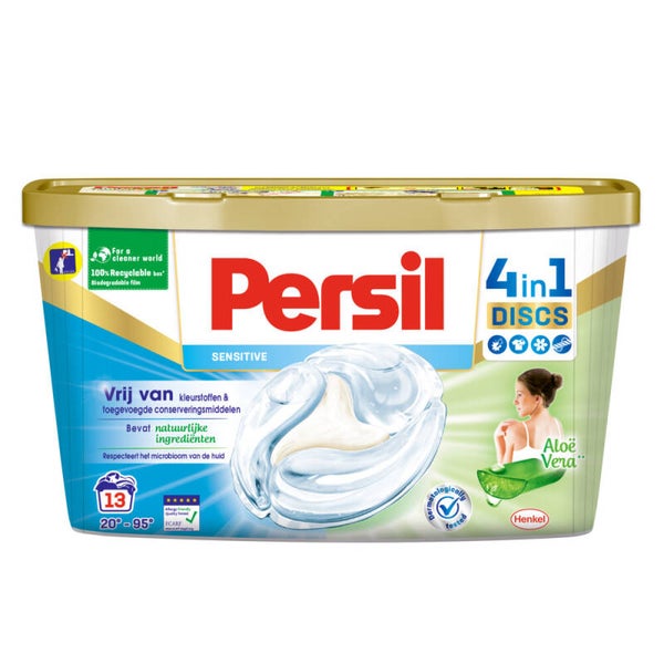 Persil Wasmiddelcapsules Discs Sensitive 13 stuks. Doos van 8 stuks