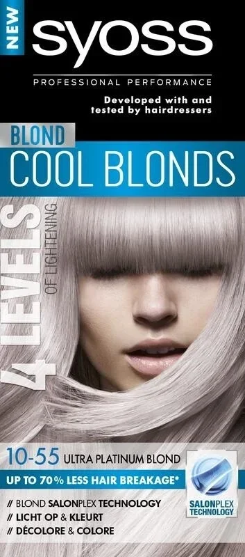 SYOSS 10-55 Ultra Platinum Blond - Syoss Cool Blonds. Doos van 3 stuks