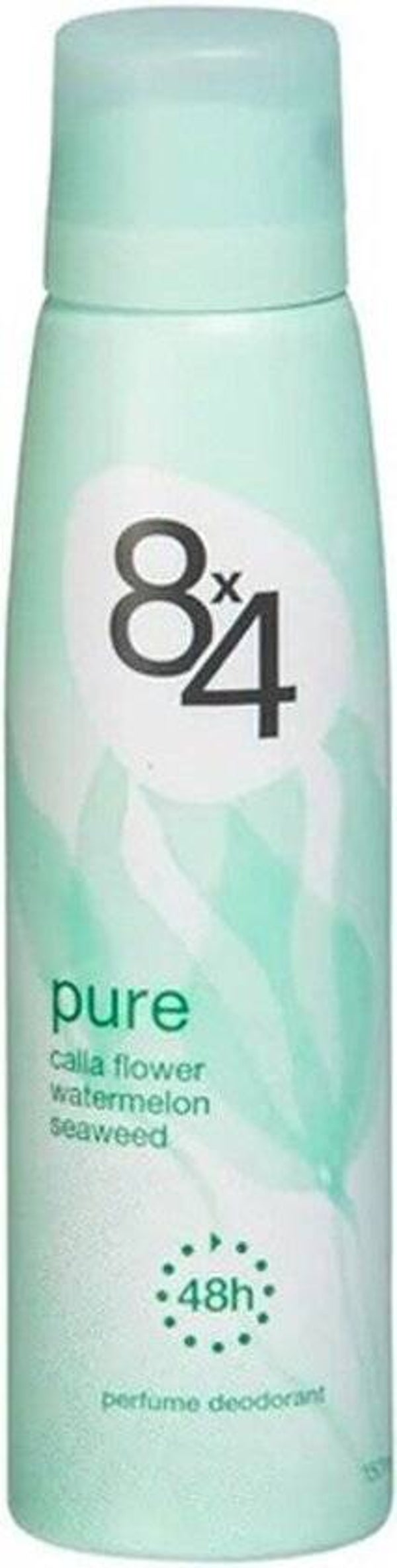 8x4 Pure Spray Deodorant 150ml.Doos van 6 stuks