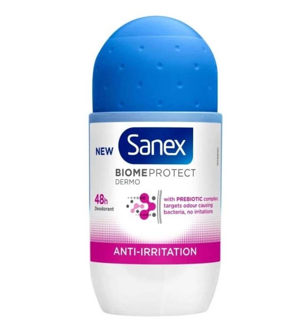 Sanex Deodorant Roller Anti-Irritatie 50ml. Doos van 6 stuks. Stuksprijs: €1,30