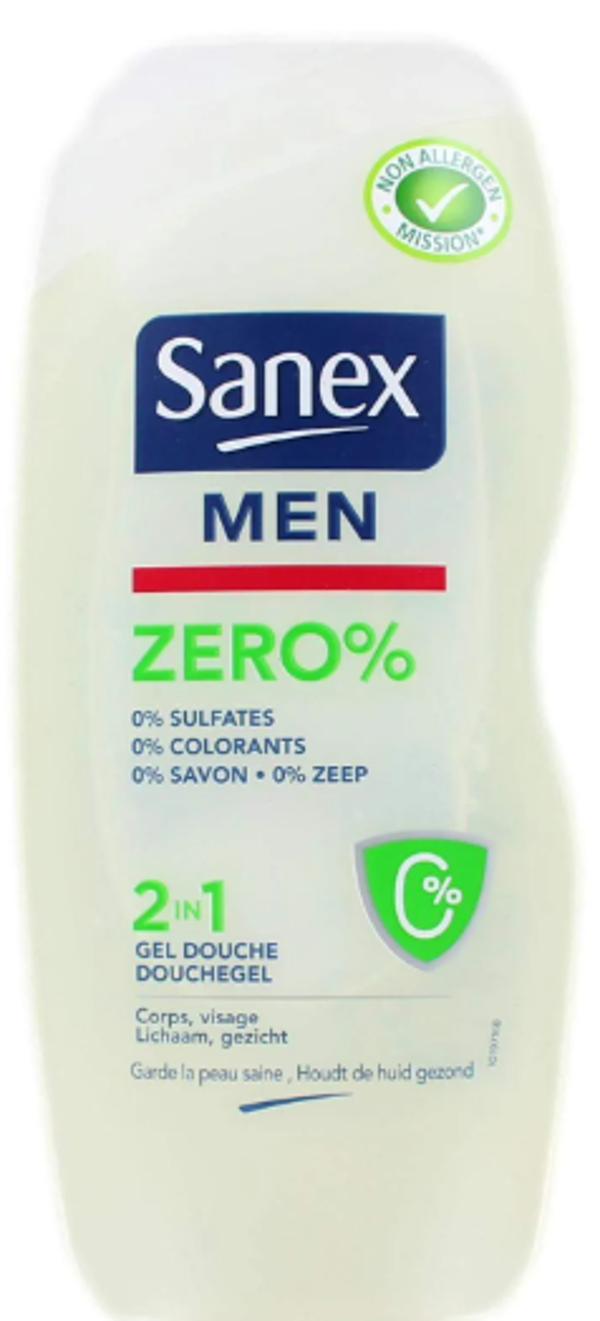 Sanex Zero % Men Douchegel 250 ml. Doos van 6 stuks