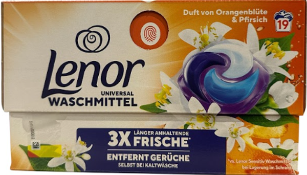 Lenor 4-in-1 Pods Orangebloesem & Perzik – 19 Wasbeurten,
