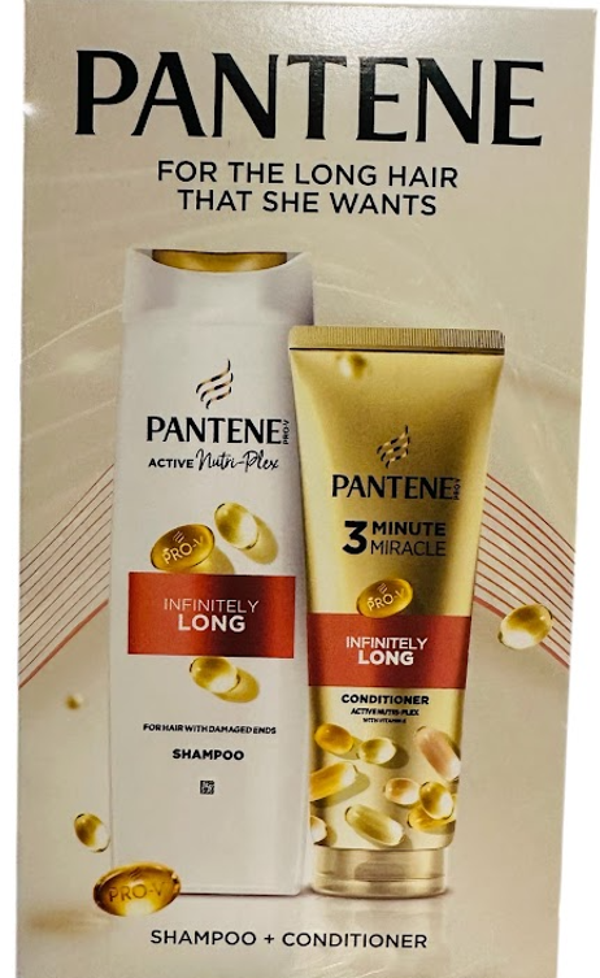 Pantene Giftset – Infinitely Long Shampoo 400 ml + Conditioner 220 ml  Doos van 6 stuks  Stuksprijs: €6,26