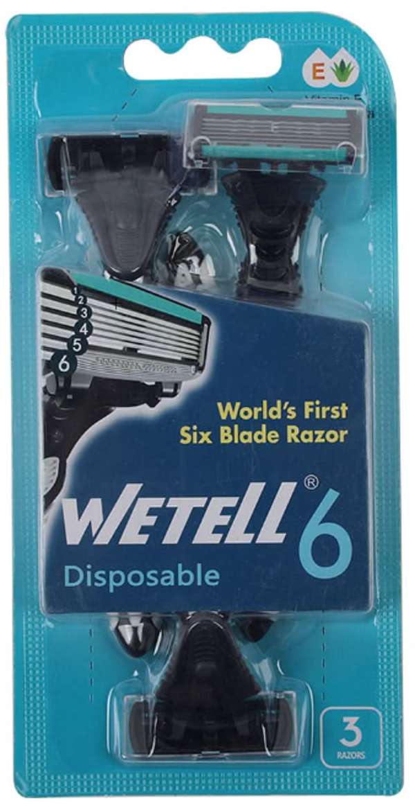 WeTELL Men 6-Mes Scheermesjes – 3 Stuks  Doos van 6 stuks  Stuksprijs: €1,75