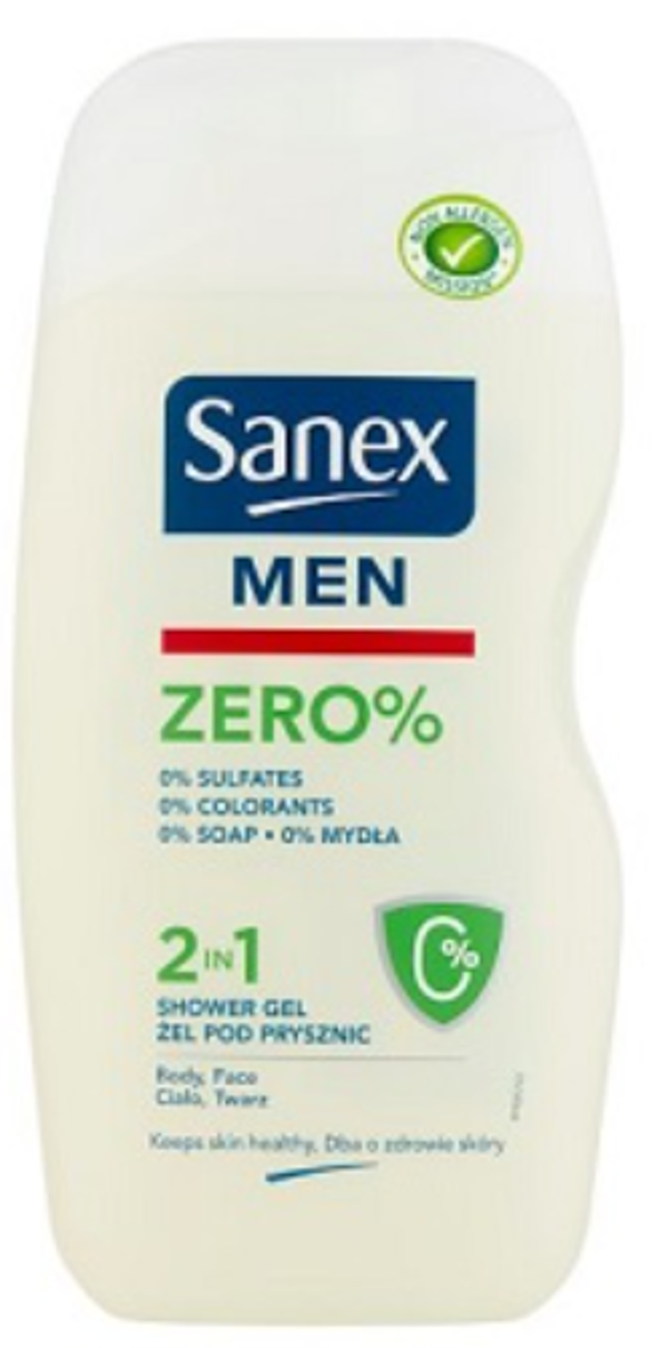Sanex Men Zero% 2 in 1 Shower Gel 250ml.      € 1.65