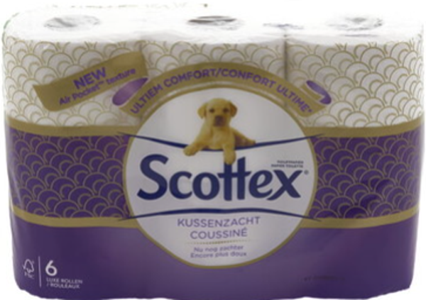 Scottex kussenzacht toiletpapier 6 rollen 3 lagen