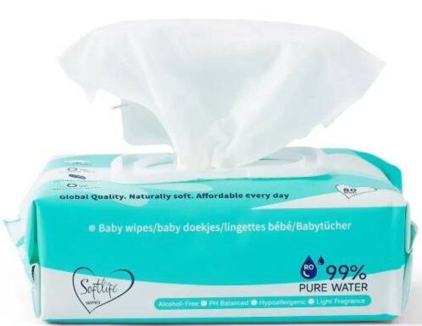 Softlife Billendoekjes – Pure 99% Water | 80 Doekjes, Stuksprijs: €0,98