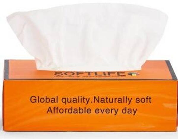 Softlife Facial Tissues – 100 Vel,       3-Laagse Kwaliteit, Stuksprijs: €0,70